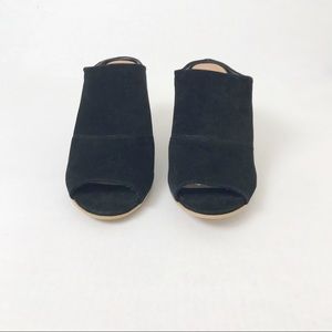 Steve Madden Nicolle Black Suede Peep Toe Mules